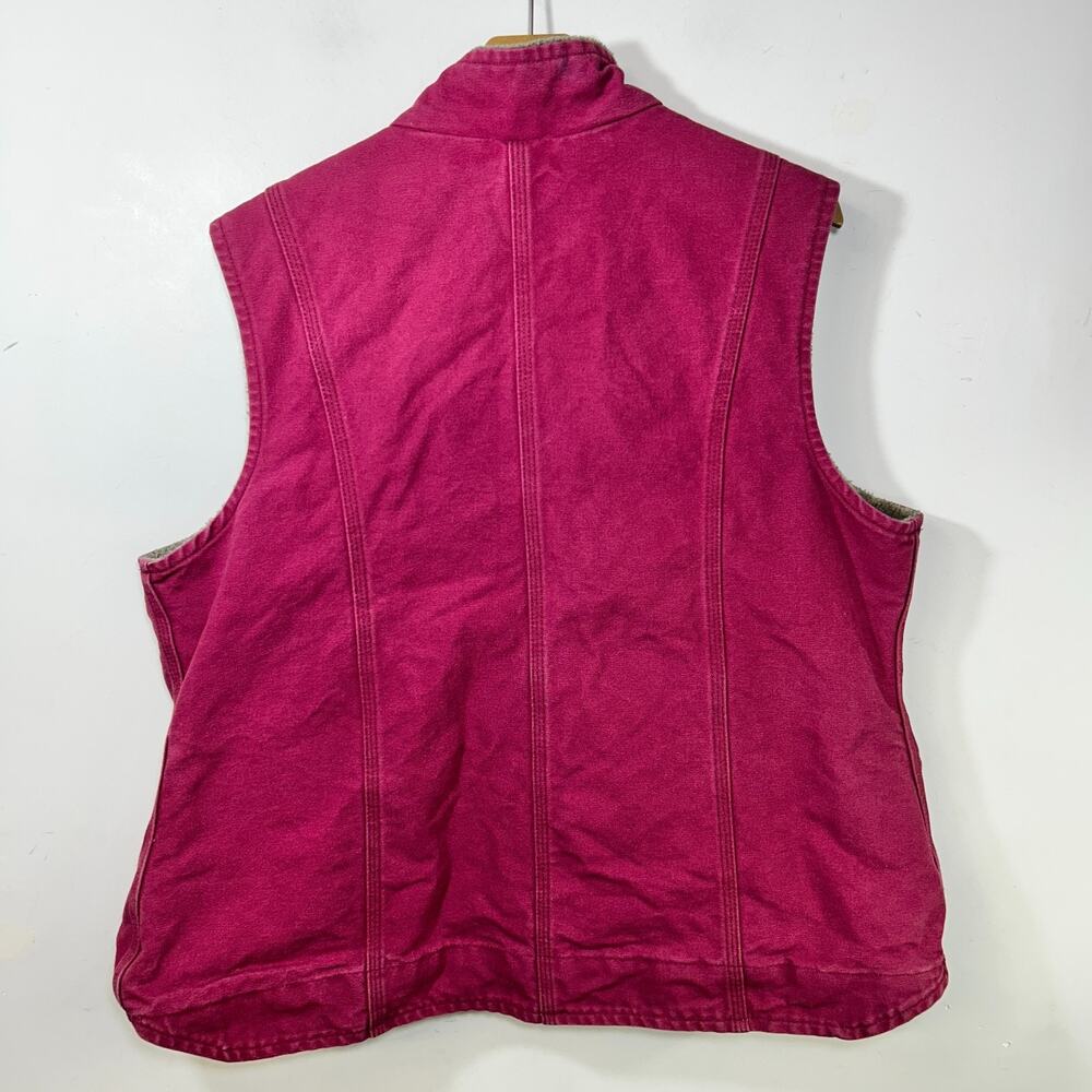 Carhartt Y2K Vest WOMENS Size XL WV001 Rose Sandstone Mock Neck Sherpa-Lined - Picture 5 of 5